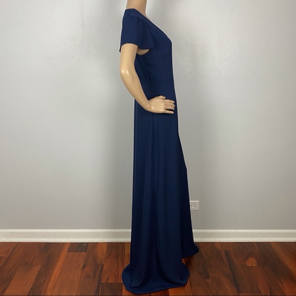 SHOW ME YOUR MUMU NAVY SHORT SLEEVE WRAP MAXI DRESS - Picture 6 of 9